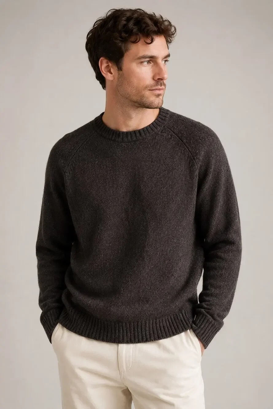 J.Crew Lambswool Crewneck Sweater Brown Men’s Size Large Classic Knit